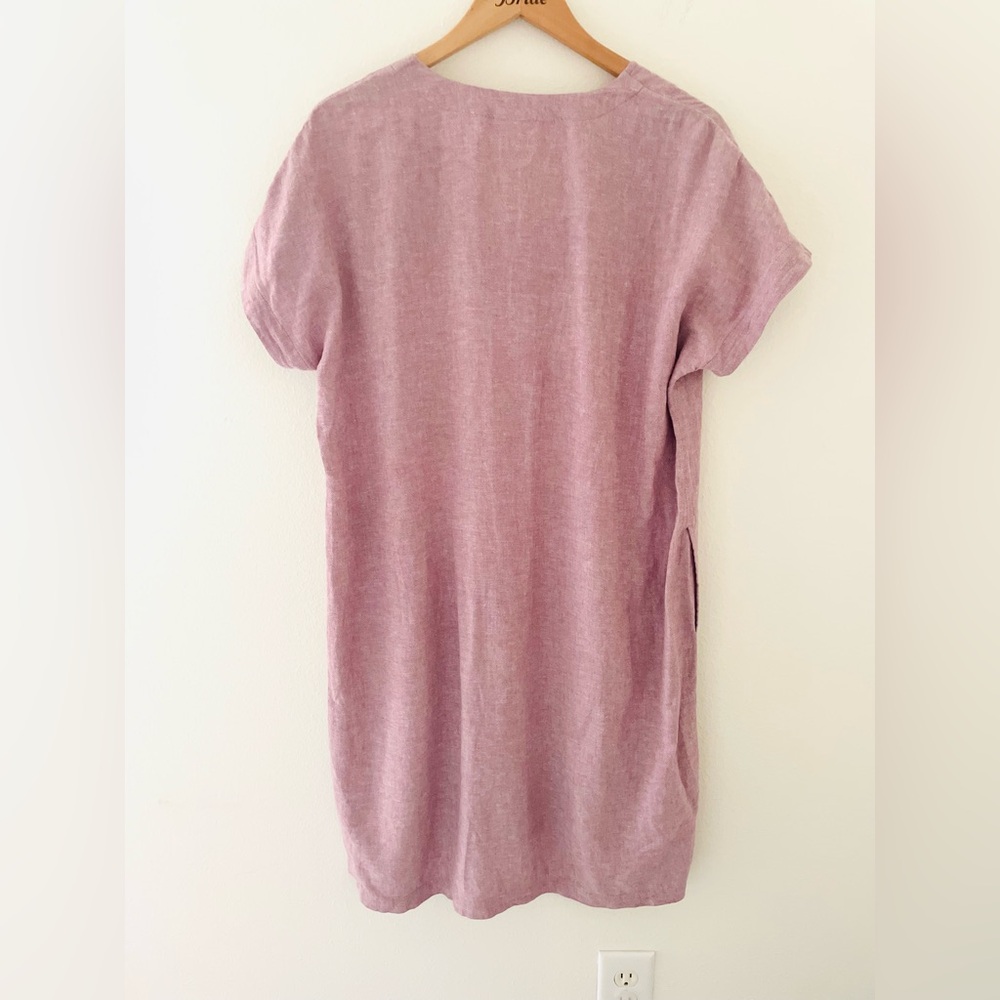 J. Jill Pure Jill Linen V-neck Tunic Shirt Dress - Picture 4 of 7